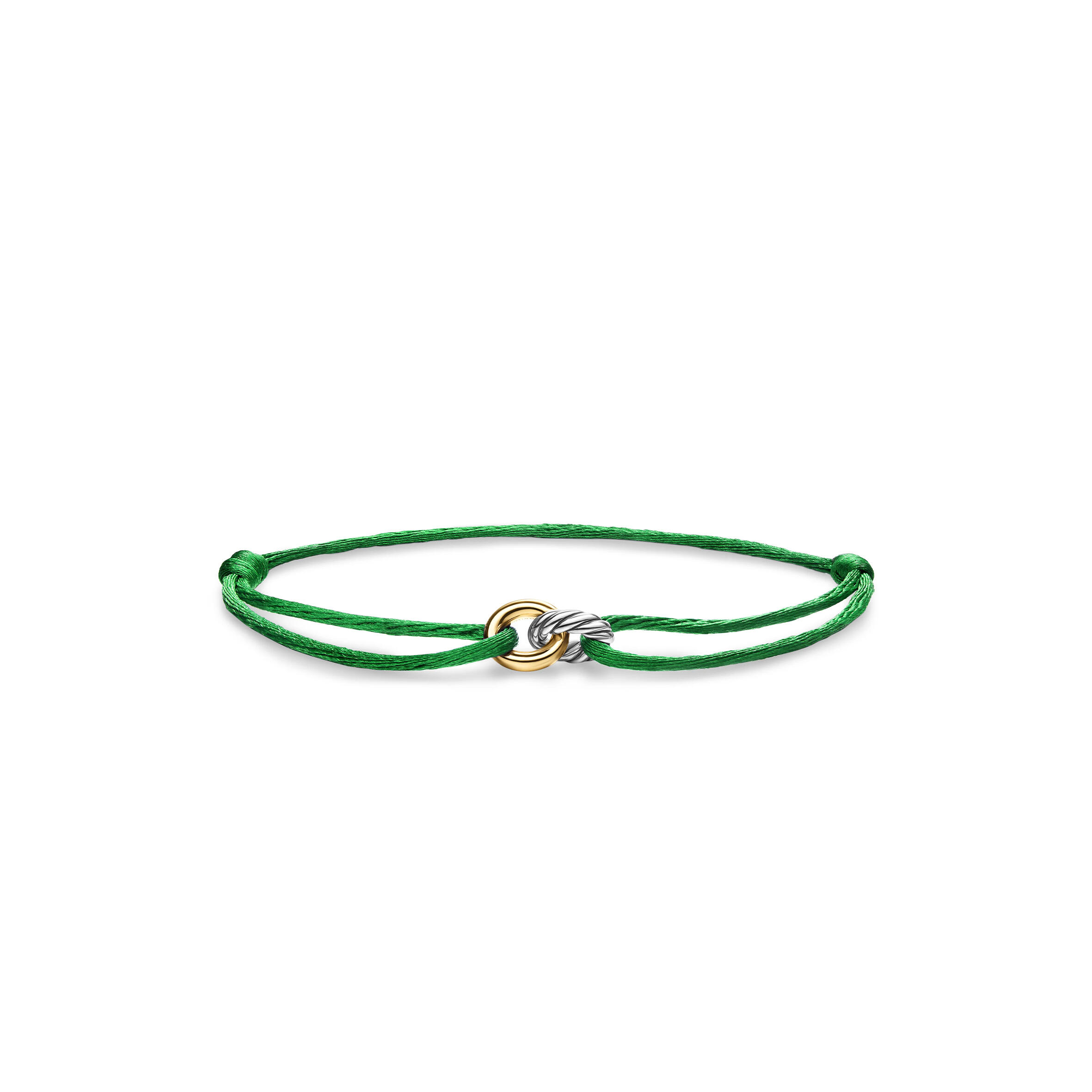 DAVID YURMAN SCULPTED CABLE LINKED CORD BRACELET B18445 S4GRN